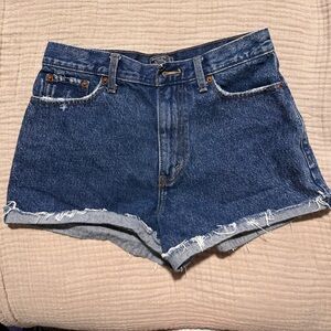Abercrombie & Fitch Blue Jean Shorts Frayed Hem - 27